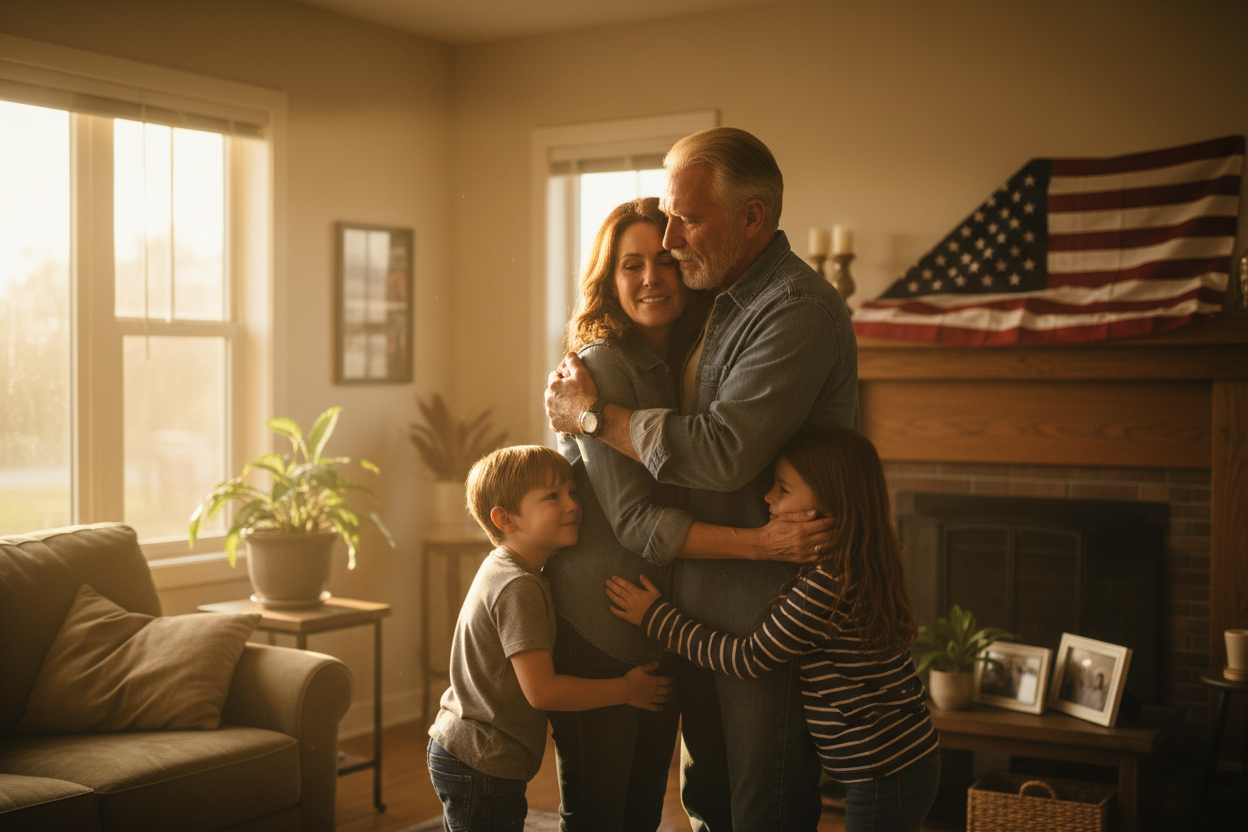"Salute to Home patriotic military apparel – honoring all six branches"